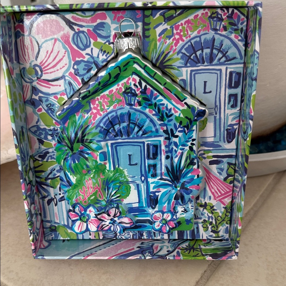 Lilly Pulitzer Multicolor House Ornament - Picture 2 of 3